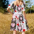 thumbnail image 4 of RED &QUEEN OF HEARTS CASINO ART Sleeveless Dress Women's clothing Dance dresses beach outfits for women, 4 of 7