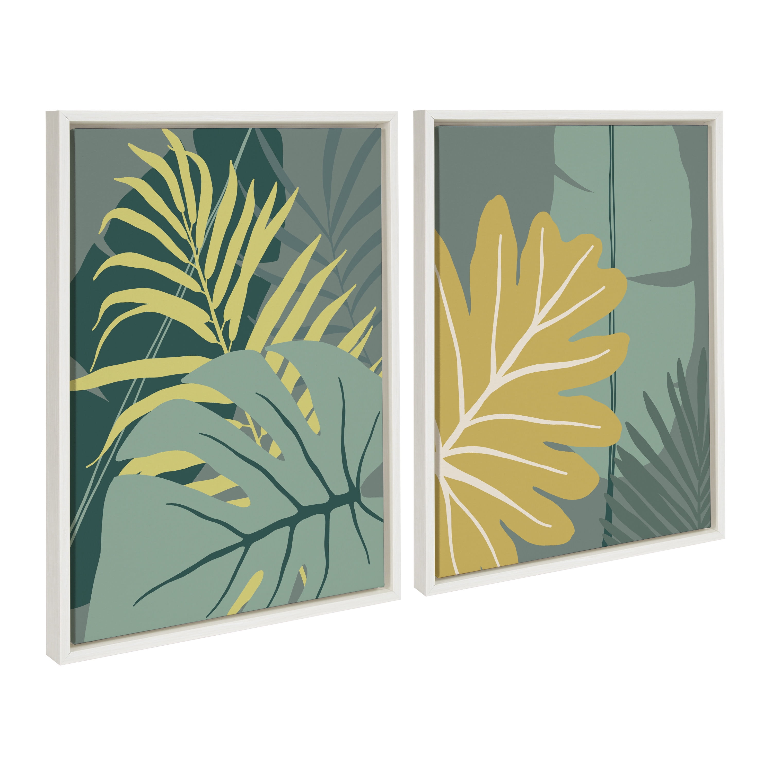 Kate and Laurel Words, Black Framed Canvas Art Prints, 18x24, 2 Piece