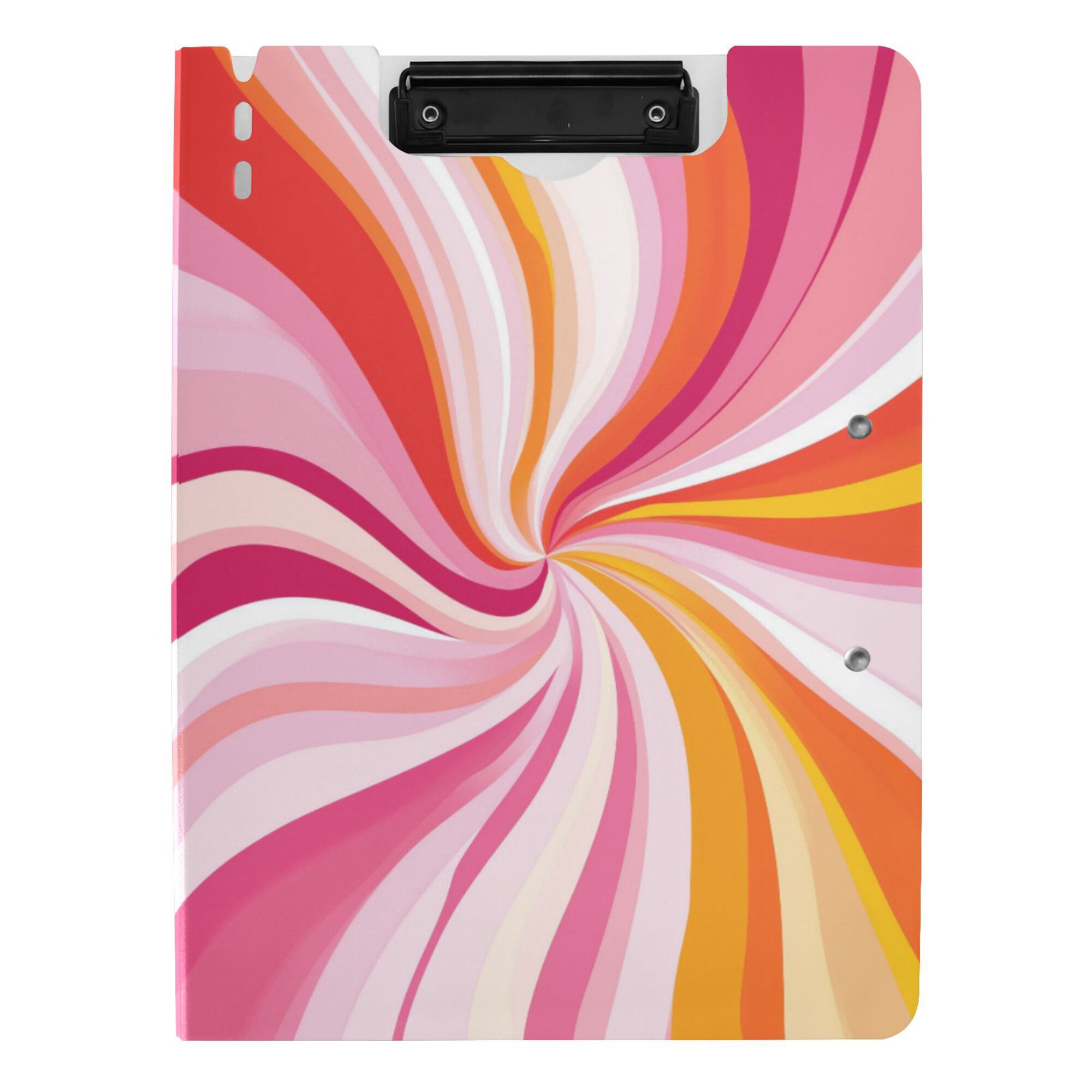 FORMRS A4 Clipboard Folder with Pen Holder Horizontal Foldable School Office Binder, Swirling Lines