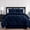 Blue, variant on Luxury Oxford Pinch Pleated Down Alternative Comforter Set With Bed Skirt- Navy- Queen Size