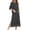 Dark Gray, variant on Womens Red Nightgown with Pockets and Zipper, Loose Fit Long Sleeve Nightdress, Three Quarter Sleeve Comfortable Sleep Shirt Lounge Wear Dress, Red Size M