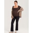 thumbnail image 5 of Long Sleeve Maternity Tops Square Neck Pregnancy Basic Shirts Soft Casual Tee, 5 of 5