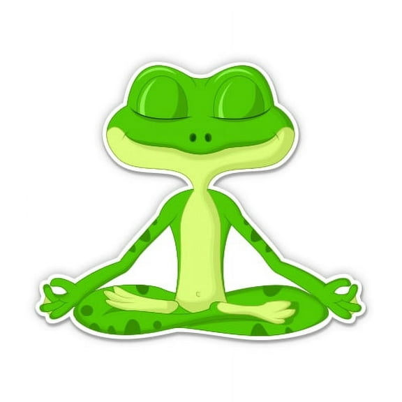 Frog Yoga Namaste Om Meditating - 3" Vinyl Sticker - For Car Laptop Water Bottle Phone - Waterproof Decal