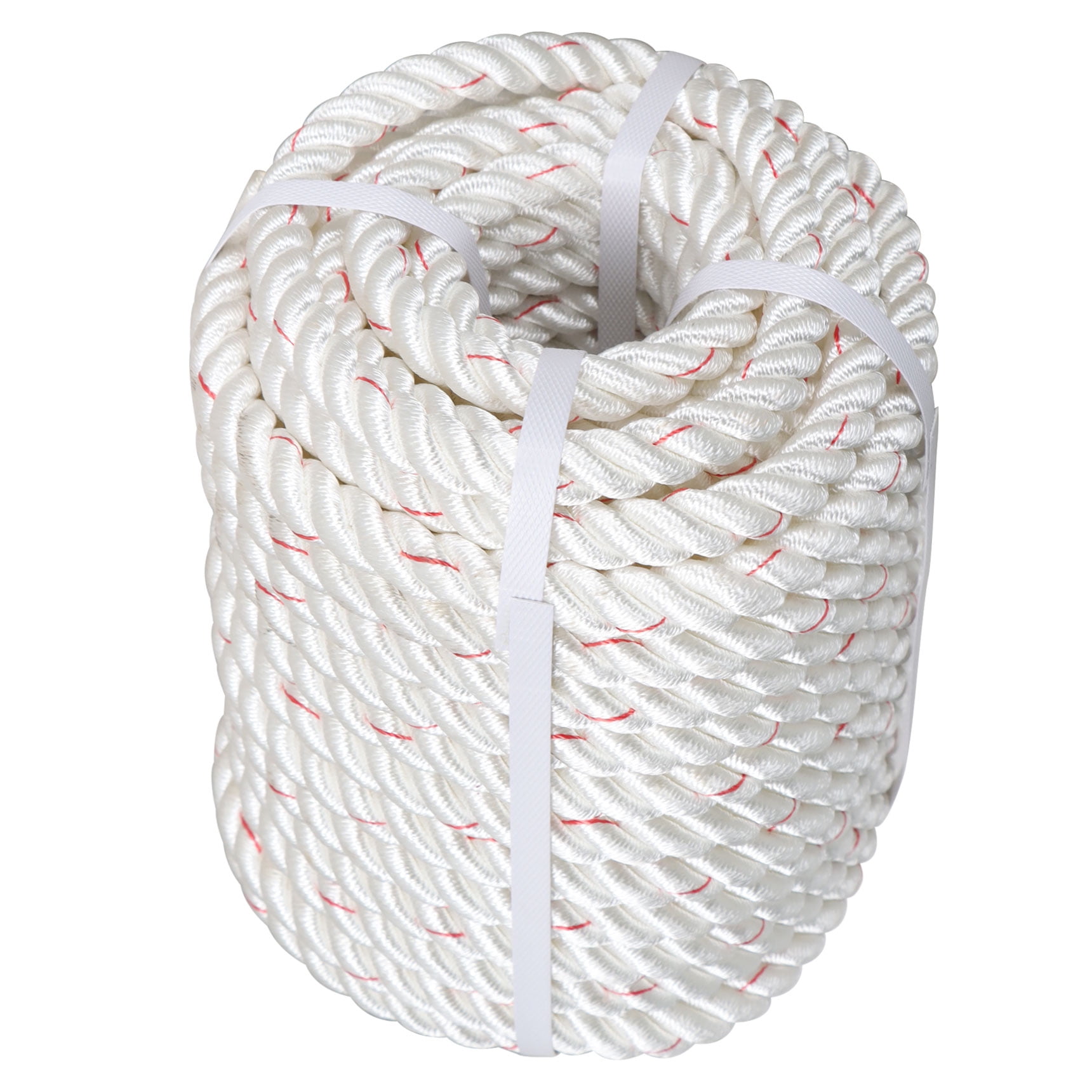LABLT 3/4 inch Double Braided Polyester Rope, 100ft Arborist Bull Rope  Lightweight Tree Rope High Strength Rigging Rope Heavy Duty Thick Rope for  Camping Swings(White/Red) 