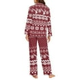 thumbnail image 3 of SEANATIVE Christmas Button Up Pajamas for Women Snowflake Reindeer Womens Pajama Sets Pants with Pockets Size S Long Sleeve Women Pjs Soft Night Suits Women Pajama Set of 2, 3 of 7