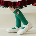 thumbnail image 7 of Avrnliq Girls' Green Christmas Knee-High Socks - Soft Cotton with Santa Patch, Festive Holiday Wear, Fit 3-12 Years Old, 1 Pair,Size Free Size, 7 of 7