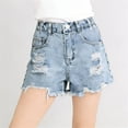 thumbnail image 7 of NAISIBABY Girls Ripped Denim Shorts, High Rise Fshion Casual with Pockets Kids Summer Jean Shorts Light Blue Size 14, 7 of 7