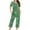 1-9-Green, variant on successthop Capri Pajamas for Women Set Green Lightweight Plus Size Floral Short Sleeve Button 2 Piece Loungewear L