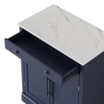 thumbnail image 4 of Modern Freestanding Kitchen Pantry, Buffet Food Storage, Coffee Bar Cabinet with Drawer, 2 Adjustable Shelves and 2 Door Shelves for Dining, Kitchen, Set of 2 (Blue), 4 of 11