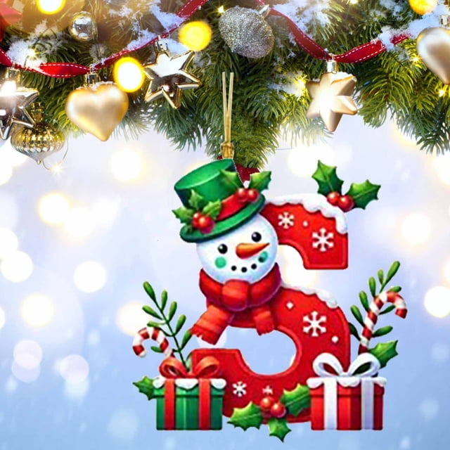Adorno Colgante para Árbol de Navidad con 26 Letras | Adornos Navideños para Colgar En El Árbol | Material Acrílico | Símbolos Navideños Clásicos | Paquete de 1