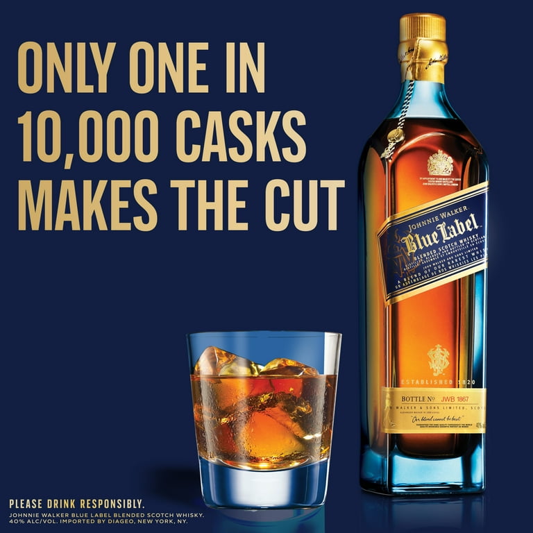 Johnnie Walker Blue Label Blended Scotch Whisky, 750 mL, 40