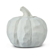 Flocked Resin Pumpkin Tabletop Decor, Cream, 3.5", Fall by Way To Celebrate