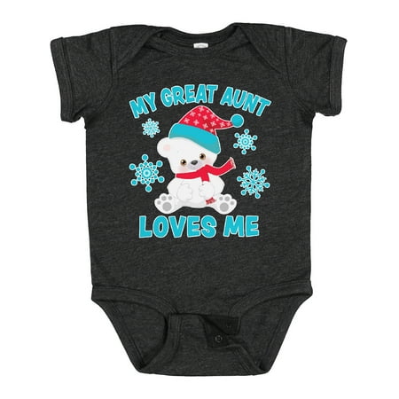 

Inktastic Polar Bear My Great Aunt Loves Me in Santa Hat Gift Baby Boy or Baby Girl Bodysuit