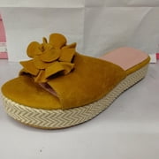 Floenr Flip Flops for Women,Womens Leisure Vacation Velvet Flower Grass Thick Flat With Cool Slippers