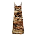 thumbnail image 5 of SMihono Robe Maxi Bohème d'Été pour Femmes Grande Taille Mode Femme Bretelles Taille Mi-Haute Col en V Sans Manches Rayée Imprimée Robe Longue de Plage, 5 of 5