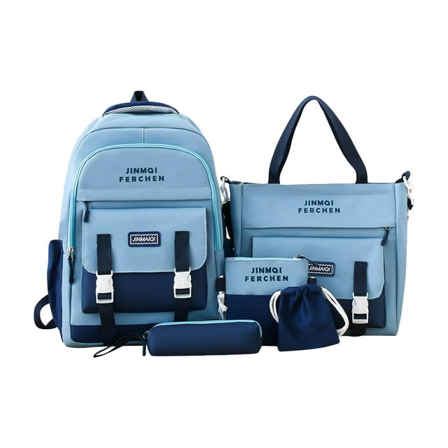 Conjunto de mochilas escolares Mochila escolar Mochila Bolso de mano Bolso bandolera Mochila de estudiante para escuela secundaria Adolescentes de escuela Azul Sunnimix Mochila para niñas