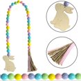 thumbnail image 4 of Easter Wood Beads String Colorful 2mm Large Wood Beads Colorful Wood Beads Tassel Rope With Easter Wood Chips String Beads Glass Crystal Beads Chain Garland, 4 of 4