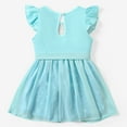 thumbnail image 3 of Disney Princess Girls Romper Frozen Elsa Graphic Jumpsuit with Tulle Skirt Dresses Ruffled Sleeve Summer Outfits Sizes 2-6T, 3 of 13