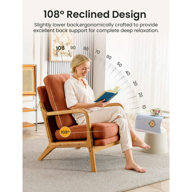 Mid Century Modern Accent Chairs for Living Room, 23” Wide Comfy