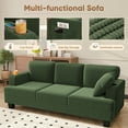 thumbnail image 4 of Furmax 84''W 3 Seat Sofa Couch Wide Armrest Modern Fabric Sofa with USB Charging Ports Corduroy Couch for Living Room,Green, 4 of 7
