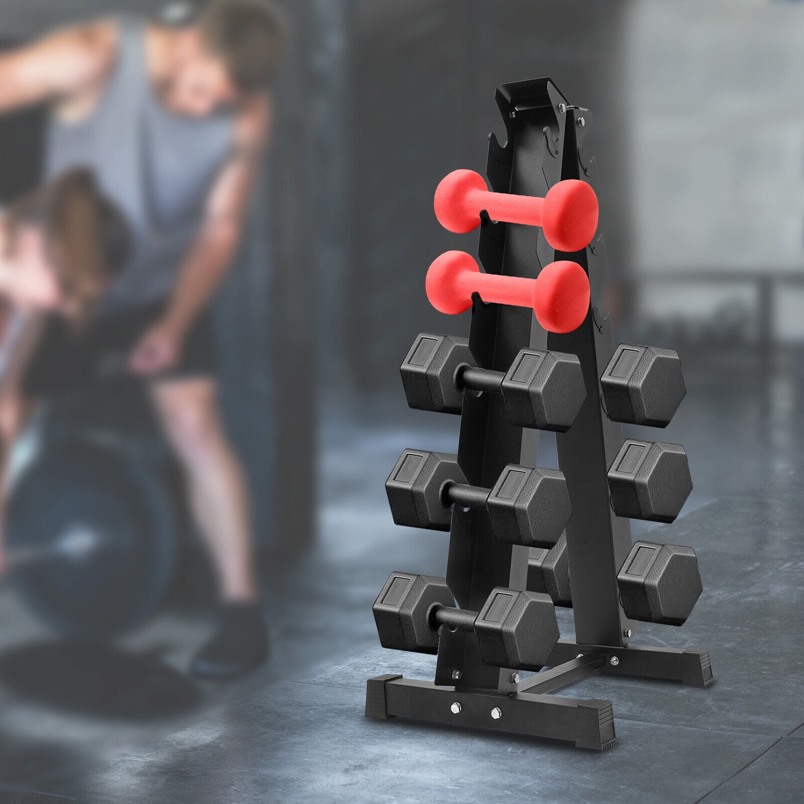 3/6-Tier Heavy-Duty Dumbbell Rack Stand Weight Rack Dumbbells Storage Shelf