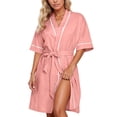 thumbnail image 2 of Kimono Robe for Women Summer Lightweight Short Robes Soft Spa Bathrobe Shower Robe Sleepwear, 2 of 9