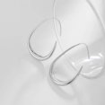 thumbnail image 5 of Women's Lightweight Teardrop Hoop Earrings s925 Silver Large Oval Pull-In Hoop Earrings High Polish Statement Jewelry Gifts for Women Girls, 5 of 5