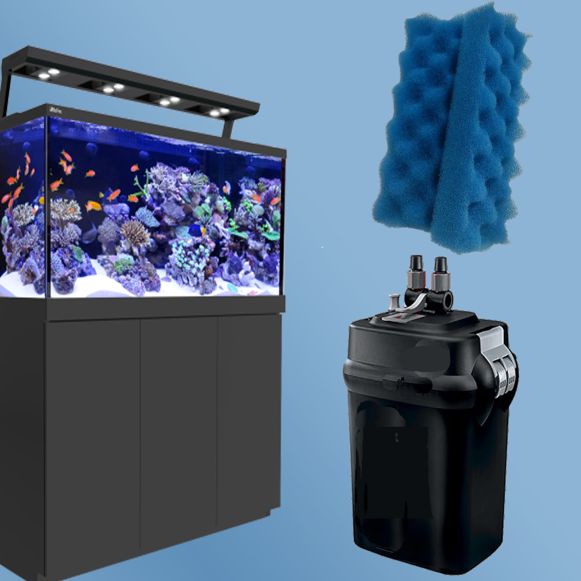 Qzbhct 12 Pcs Blue Foam Max Filter Compatible with Fluval 206 207 306 307 Canister Filter Aquarium Bio Sponge