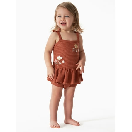 

Modern Moments by Gerber Baby Girl Embroidered Pointelle Romper Sizes 0/3M-24M