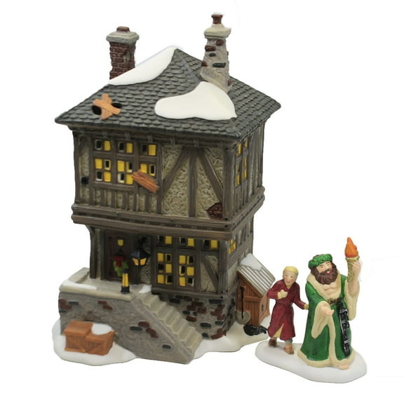 Department 56 Dickens Village a Christmas Carol Visiting The Miner's Home Building and Figurine Set, 7.87 Inch, Multicolor