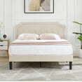thumbnail image 6 of VECELO Full Upholstered Platform Bed Frame with Height Adjustable Tufted Button Headboard, Strong Wood Slat Support, Full, No Box Spring Needed, Beige, 6 of 10