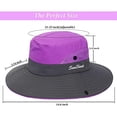 thumbnail image 4 of Sombreros para el sol plegables con protección UV para exteriores para mujer, sombrero de pesca de playa de ala ancha de malla con agujero para cola de caballo, 4 of 5