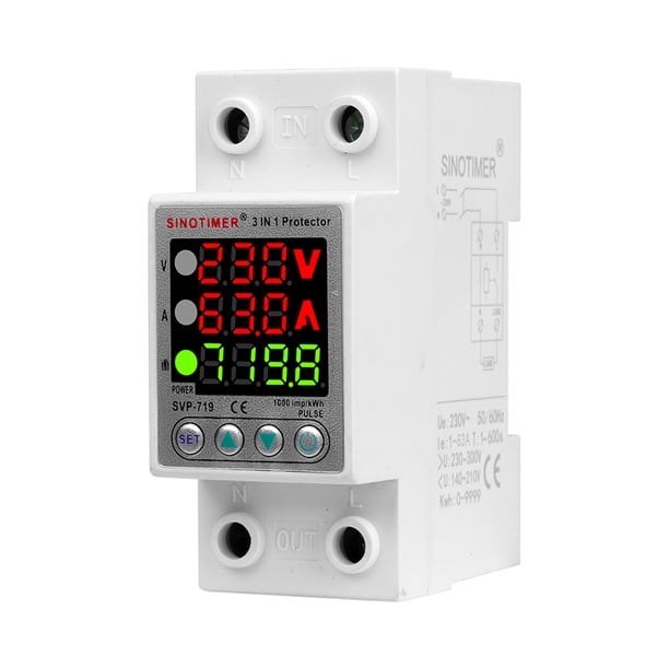 Límite de protección actual del consumo de energía del vatímetro de 220V 40/63A KWh conveniente