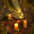 thumbnail image 4 of Juego de portavelas Phosphor Small Glass Hurricane Black, 6 piezas, 4 of 7