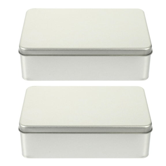 Hemobllo Metal Cookie Storage Box Silver Tinplate with Large Capacity for Kitchen