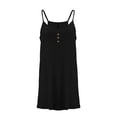 thumbnail image 4 of Mono liso de mujer, vestido informal sin mangas con tirantes, botones y bolsillos., 4 of 6