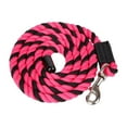 thumbnail image 1 of Horse Lead Rope Halter Accesorio de halter rápido Rein Sermano de servicio con clip de Bolt Snap Conjunto a la línea de lámparas de cabestro o arnés Rosa y negro, 1 of 8