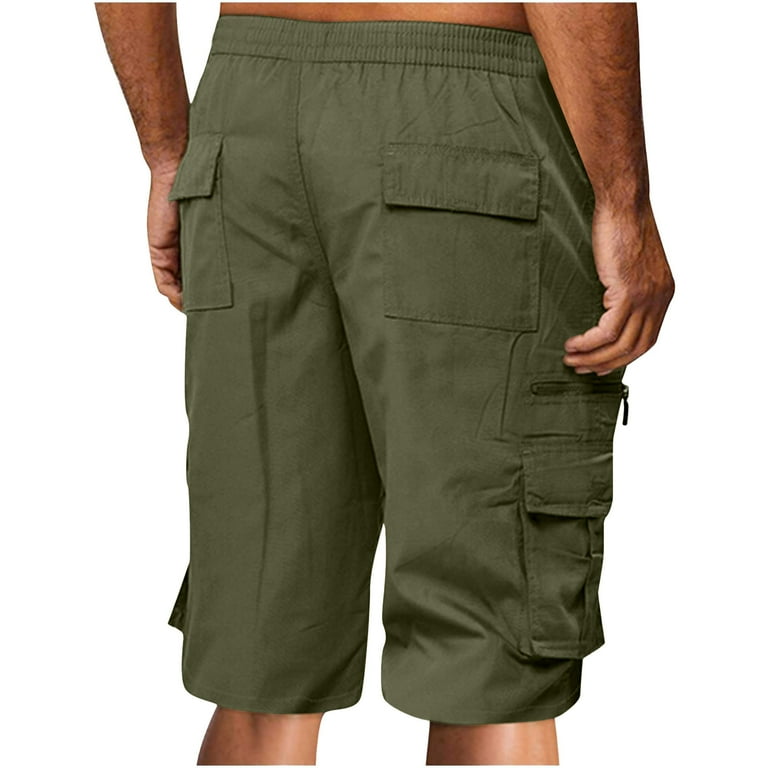 Hfnxid Cargo Shorts for Men Knee Length Short Pant Relaxed Fit