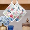 thumbnail image 2 of Watercolor Hummingbird Pot Holders for Kitchen Heatproof Potholder, 4 Pack Colorful Pink Blue Flowers Hot Pads Multipurpose Oven Pads Cloth Potholders Trivet for Cooking and Baking, 2 of 8