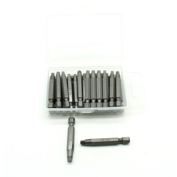 TMAX 25 pc #3 Square Robertson Screwdriver Impact Ready 2 Inch Length Insert Bits Hex Shank with Quick Release Slot