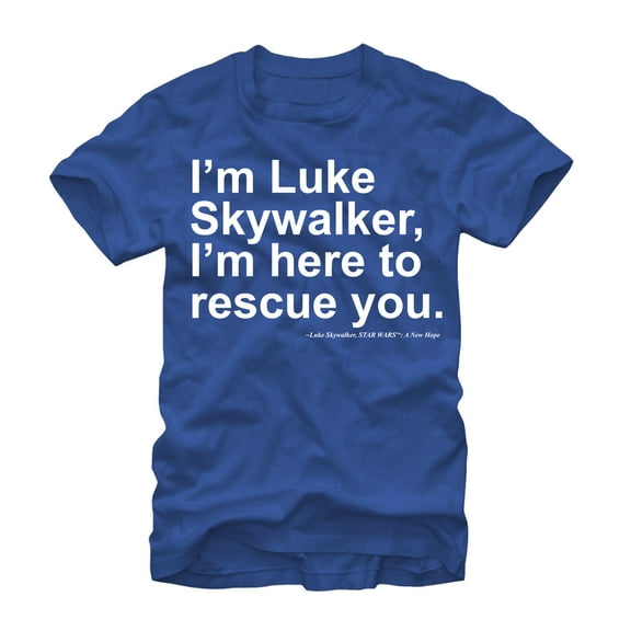 Men's Star Wars I'm Here to Rescue You  Graphic Tee Royal 2X Large