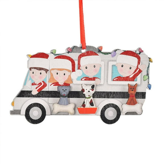 Christmas Tree Decorations - Wooden Family Pet Ornaments Set of 2, Personalized Holiday Gifts