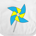 thumbnail image 4 of Inktastic Yellow and Blue Pinwheel Boys or Girls Baby Bib, 4 of 4