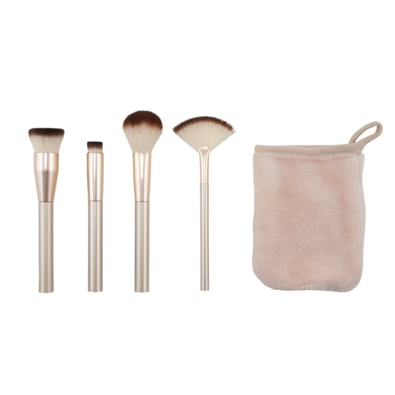 Candie Couture 5 Pc Cosmetic Brush and Makeup Removing Mitt Set