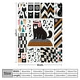thumbnail image 4 of nygtbtfer Fuzzy Blanket Twin Size Listening to The Music Theme Fleece Blanket, Kids Boys Girls Animal Throw Blanket Geometric Grid Flannel Blanket White, 4 of 6
