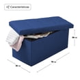 thumbnail image 2 of Baúl Plegable De Almacenamiento Tipo Taburete Con Asiento Acolchonado En Color Azul, 2 of 6