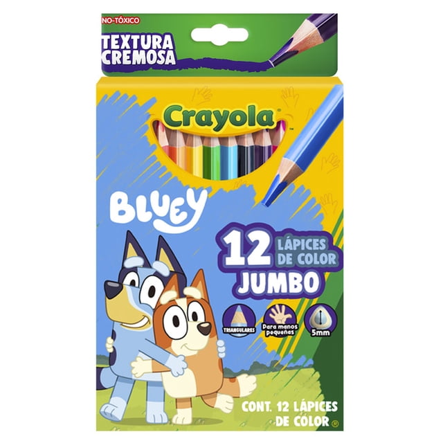 Lápices Crayola De Color Bluey Jumbo 12 Piezas