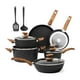thumbnail image 1 of Juego de utensilios de cocina DishDelight, antiadherentes, 12 piezas, de inducción, color negro, 1 of 8