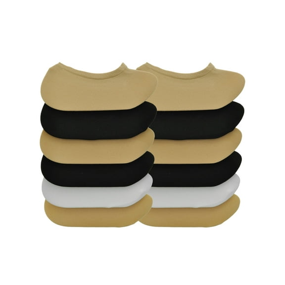 Angelina Magic No-Show Liner Sock With No-Slip Heel (12-Pairs)