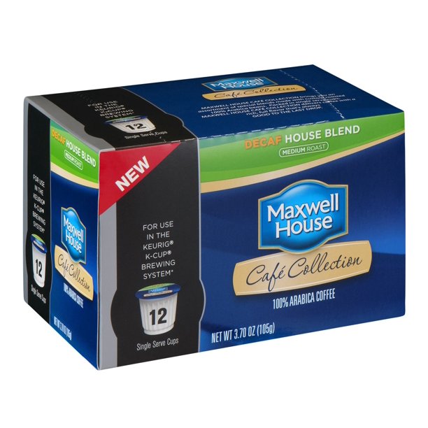 Maxwell House Cafe Collection Decaf House Blend KCups, 3.7 OZ (Pack of